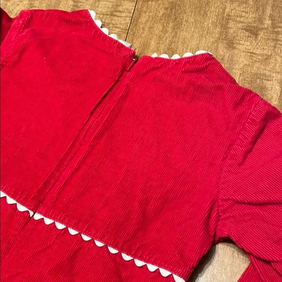 Hanna Andersson Red Corduroy Dress with Lace Trim - Picture 11 of 13